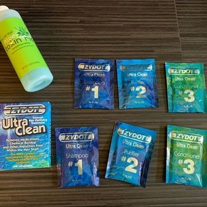 Zydot Ultra Clean Hair Purification Treatment and Aloe Toxin Rid Shampoo.